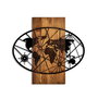 Wallity World Map 4-M Escultura de Pared en Nogal y Negro